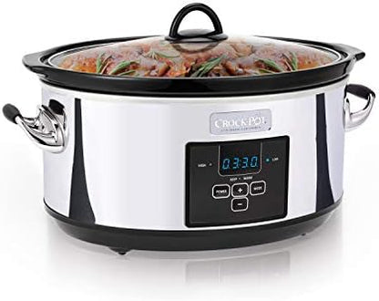 Crock-Pot 7 Quart Programmable Slow Cooker – Polished Platinum - Select SC2104