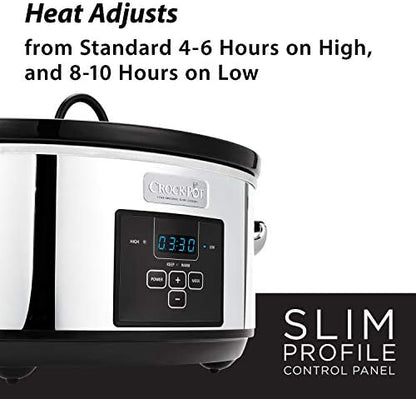 Crock-Pot 7 Quart Programmable Slow Cooker – Polished Platinum - Select SC2104