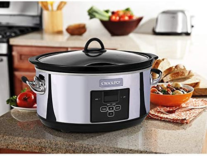 Crock-Pot 7 Quart Programmable Slow Cooker – Polished Platinum - Select SC2104