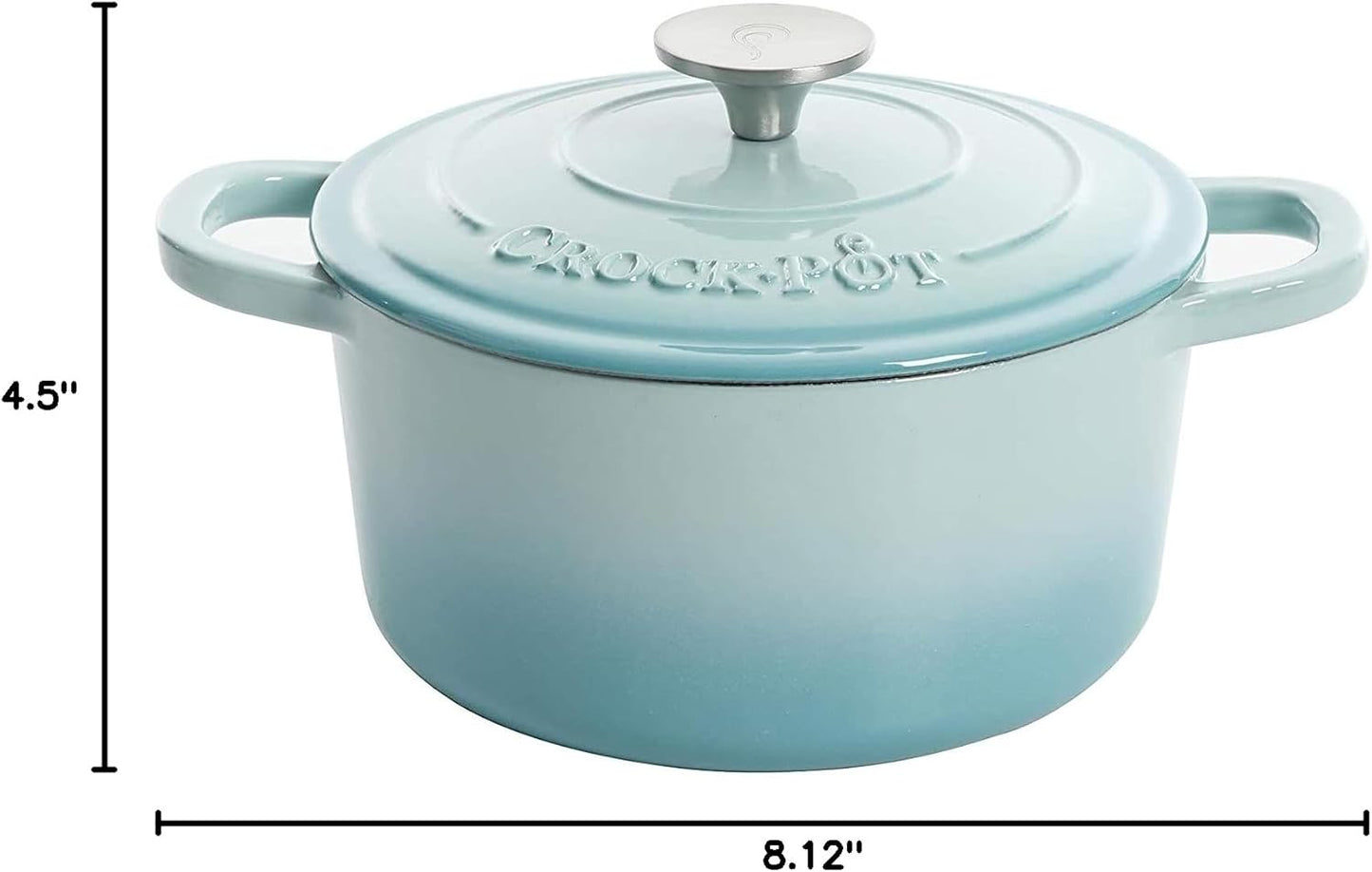 Crock-Pot 3 Quart Enameled Cast Iron Dutch Oven – Aqua - Select SC2041